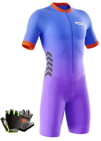 Traje de Triatlón de Manga Corta para Hombre, Traje de Ciclismo Hombres de Traje Tri,Traje de Ciclismo de Secado rápido MTB Mono Racing,Ciclismo, Carrera, natación. (Typ-5,S)