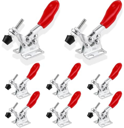 Kniehebelspanner, 8 Stück Schnellspanner, Knebelklemme, Kleiner Waagrechtspanner, Anti-Rutsch Knebelklemme, Clamp Handwerkszeug, für Schweißarbeiten, Mechanische Arbeiten