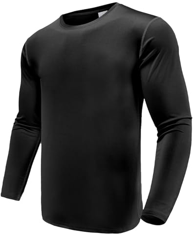 Långärmad t-shirt för herrar, 3-pack, tröjor med UV-skydd UPF 50, snabbtorkande funktionella löpartröjor, ventilerande långärmade sporttröjor för gym, löpning, utomhusträning och fitness, topp för