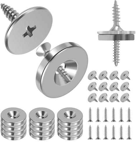 NIHUIFDPY 12Pcs Magnetic Cabinet Door Closure Metal Magnetic Door Catch Concealed Closet Door Catch Closer Hidden Magnetic Door Latch Furniture Door Magnet Closing Catch for Cabinet Closet