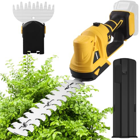 Wellanpower Cordless Hedge Trimmer, Grass Trimmer, 2 in 1 Handheld Electric Bush Trimmer Compatible with Dewalt 20v Battery (No Battery), Grass Trimmer, Bush Trimmer & Grass Shears