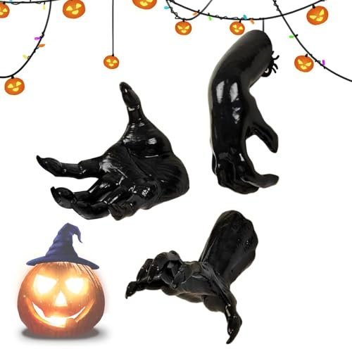 Tuxxjzm Halloween-Handfigur – gruselige Skulptur mit greifenden Händen, Innendekoration, gruselige Halloween-Wanddekoration, dekorativer Schmuckhalter für Wände, Türen