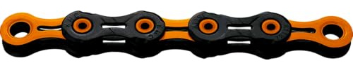 Fahrrad Kette, KMC Fahrradkette, DLC11 WAXED schwarz-orange, 1/2 x 11/128, 118 Glieder, 11-fach, leicht, schwarz-orange