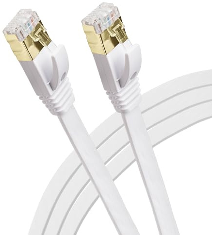 Maplin Flat Ethernet Kabel 50M, CAT7 UTP LAN Netzwerkkabel RJ45 10Gbps Individuelle Abschirmung, Kompatibel mit Laptop/PC, CCTV, PS4/5, Xbox, Switch, Modem, Router, Smart TV, Drucker, WiFi Extender