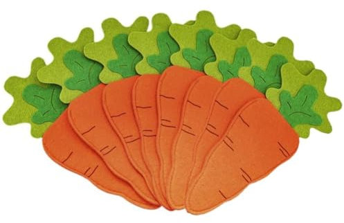 Vobumix Ostern-Messer-Gabel-Halter-Tasche, Karotten-besteckhalter, Ostern-Themen-Karotten-förmiger Beutel, Hasen-bestecktasche Für Party-tischdekoration