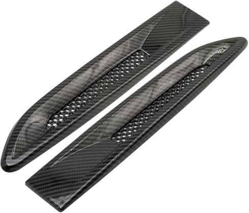 Hoypeyfiy 2Pcs Carbon Fiber Air Fender Vent Trim, Car Texture Fender Side Air Vent Outlet Cover, Replacement for Jaguar XF XFL XE
