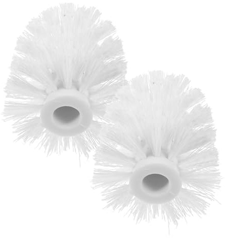 SOPOTUTU Ricambio Scopino Bagno WC 2 Pezzi in Plastica Bianca, Testina Connettore Filettato, per Pulizia Bagno e Cucina