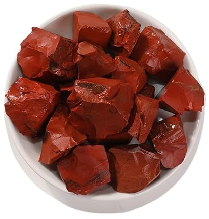 SAMCIOI Cristales y Rocas a Granel Difusor de Piedra de Jaspe Rojo Natural, Piedra Decorativa for Acuario, Adorno de Cristal, Piedra Rugosa de Cristal Cristales y Piedras Curativas(1-2cm100g)
