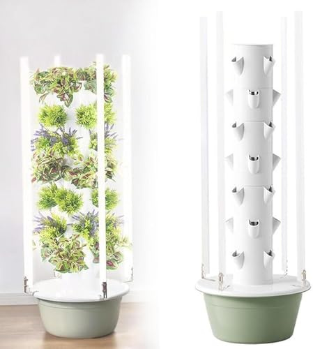 Hydroponics Growing System Vertical Tower, Automated Aeroponics Indoor Tower Garden with LED Grow Lights, Aquaponics Growing Kits Herb Garden(Size:9Layer)