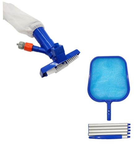 Yardenfun Praktisches Poolreinigungsset mit Langlebigem Vakuum-Sauger Poolkescher und Teleskopstange Effizientes Schwimmbadreinigungszubehör für Sauberes Wasserpflege-erlebnis