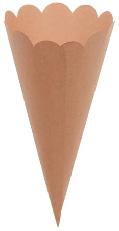 Vayliro Spitztüten Papier Mit Klebeband Hochzeit Konfetti Kegel Kraftpapier Kegel Hochzeitskonfetti Konfettizapfen für Konfetti Blütenblätter Hochzeit Party Geburtstag Candy Schokolade,30 Stück,Braun