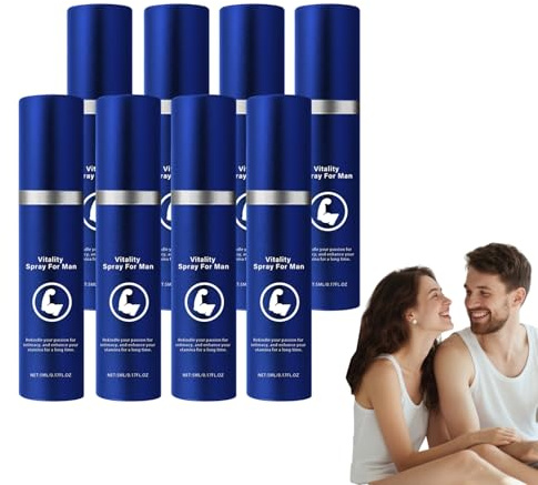 Spray corpo rinvigorente per uomo - Spray corpo rinfrescante per uomo - Profumo energizzante con estratti naturali, dona una sensazione di pulizia e sicurezza per tutto il giorno, 5 ml (8 bottiglie)