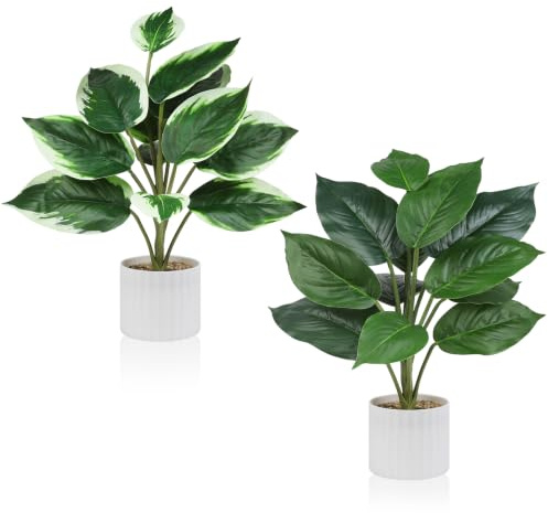 YIYA Pianta Artificiale in Vaso, Decorazione per Interni (Pothos)