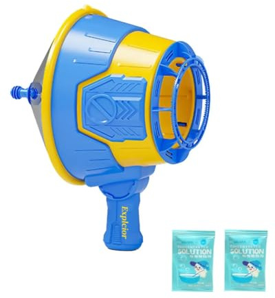 Air Cannon Toy Blaster Handheld Single Shot Gun | Big Impact Power Bubble Maker Pistol Blue Outdoor Games Giant Launcher Shooter Fighting Party Birthday Gift(Blue)