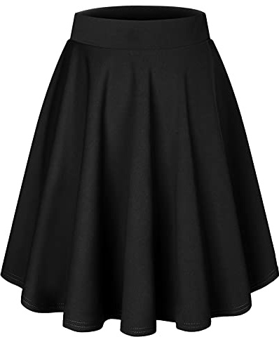 Bridesmay Mångsidig stretchig informell veckad kjol för damer, basic-minikjol, hög midja, skateboardkjol, cosplay, kort klockkjol, XL