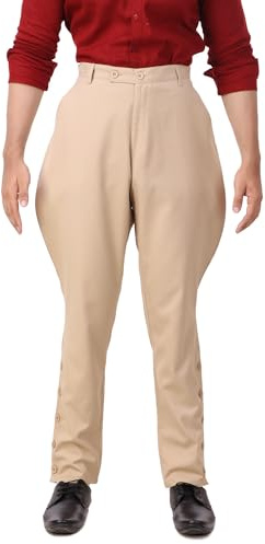 ThePirateDressing Steampunk Gothic Victorian Admiral Bartholomew Jodhpur Pants Costume for Men – Renaissance, Medieval, Pirate, Cosplay, Halloween Outfit C1415 - Beige - Medium