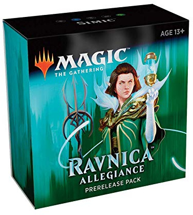 Magic The Gathering: Ravnica Allegiance Prerelease Pack Simic (Pre-Pelease Promo + 6 Boosters + d20 Spindown Counter) Kit