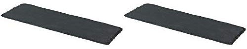Novaliv 2x Schieferplatten I rechteckig I 30x20x0,5 cm I Schiefer Platten Schieferteller Servierteller Servierplatten Schiefer Teller Set Dekoplatte
