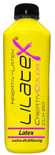 Lilatex 1 Liter farbiges extra-dickflüssiges Flüssiglatex/Farblatex/Latexmilch - extra-Dickes Naturlatex (Gelb)