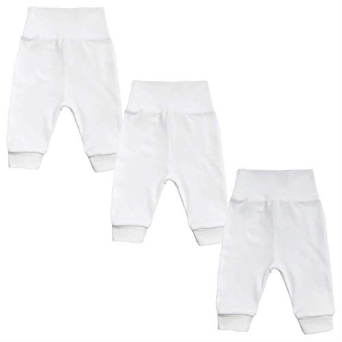 MEA BABY Unisex babybyxor i 100% ekologisk bomull i 3-pack/pumphose. Babybyxor för pojkar Babybyxor för flickor, byxor med hål för fötter 74 cm