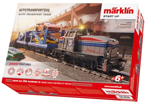 Märklin Start up Startpackung Autotransportzug, 29952, Modelleisenbahn, Spur H0, Startset Lokomotive, Wagen, Schienen und Steuergerät, für Kinder ab 6 Jahren