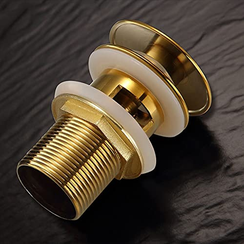 Bonde clic clac automatique universelle 1 1/4 pour lavabo, bidet, pop up laiton doré résistant