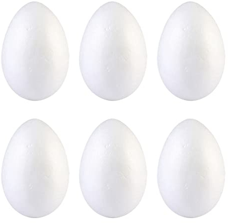 Ostereier Styroporeier 6 Stücke Styropor Eier zum Bemalen Basteln 15CM Styroporball Styroporform Polystyrol Kugeln Ball Geburtstag Ostern Deko Anhänger Osterdeko DIY Handwerk Kinder Bastelset