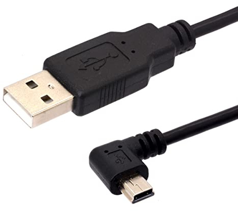 USB 2.0 A Male To Angle Mini Cable,90 Degree Right Angle Mini 5P Data Sync Charge Cord For Garmin Dash Cam Car Navigator DVR Digital Camera 1.5m /5 Ft (Right)