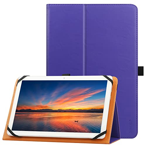 HGWALP Universal Hülle für 9-11 Zoll Tablet,Folio Hülle Schutzhülle für 9,9.7,10, 10.1, 10.5, 11.1 Zoll Touchscreen Tablet, Mit Handschlaufe und Stand Funktion-Lila