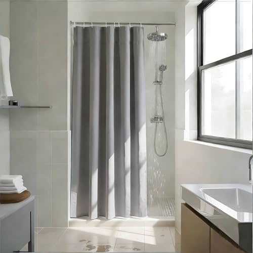 YISURE Tenda da doccia stretta in tessuto durevole resistente alla muffa idrorepellente lavabile, 120 x 200 cm (l x H), grigio