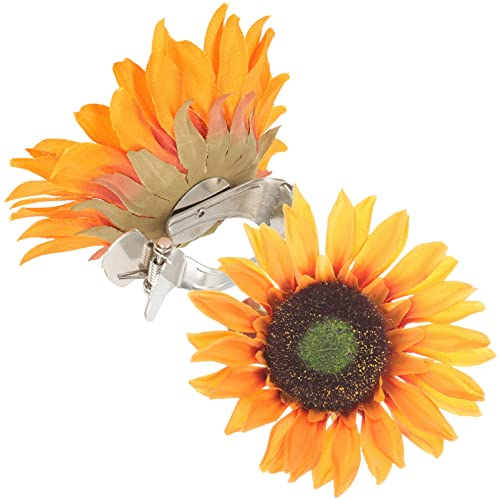 BESPORTBLE 2 Stücke Vorhang Raffhalter Vintage Gaze Sonnenblumen Blumen Gardinenhalter Schnallen Clips Gardinen Halter Fenster Vorhanghalter Mädchen Kinderzimmer Wohnzimmer Deko