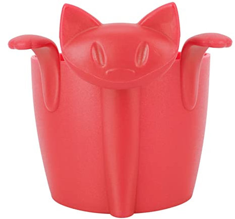 Tee-Ei, Tee-Ei Für Losen Tee Für Eine Tasse, Home Office, Lustige Süße Katzenform, Silikon-Tee-Ei, Teesieb, Filter, Tee-Set, Zubehör Für Geschenk(Rot)
