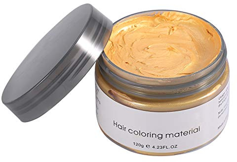 SyangKaitian Cera para el Cabello Unisex, Tinte de Color, Crema para peinar, Barro, pomada de Peinado Natural, Mujeres, Hombres, Peinado desechable, Modelado, Cera para teñir el Cabello (Dorado)
