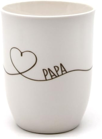 Mea-Living Tasse mit Henkel PAPA Herz, 500ml, Becher mit Spruch, Geschenkidee für Väter, Spruchtasse
