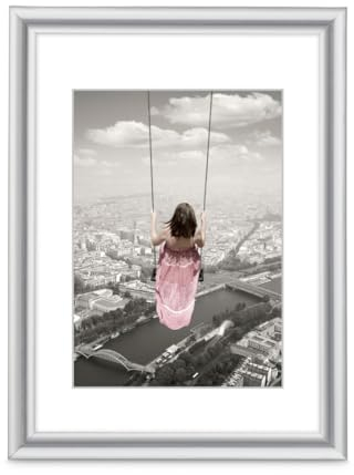 Hama - Marco de fotos (plástico swing, 20 x 30 cm), color plateado