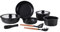 BERGNER, Set 10 PZS Pentole Easy Click nere, Padelle e casseruole con rivestimento antiaderente nero, Include coperchio e utensili, Manico staccabile, Adatto a tutti i fornelli