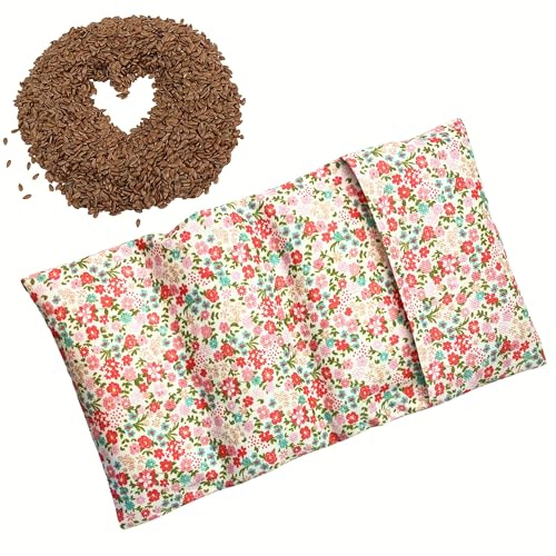 Bouillotte Graines Lin de France - Déhoussable Grande Liberty- Apaise, Soulage, Réconforte - Endométriose et SPM, Douleur, Maux de Tête - Chauffe vite au Micro Ondes - 4 compartiments - 30cmX15cm
