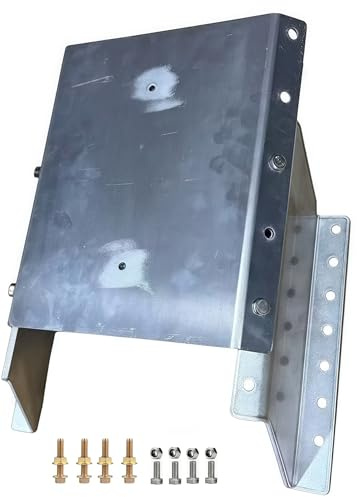 VELCKING MJ-1-DP Jack Plate 4'' Setback Small Engine Jack Plate Adjustable Outboard Engine Jack Plate for Boats, Up to 35HP, Manual Height Adjustment, Includes Mounting Hardware (White)