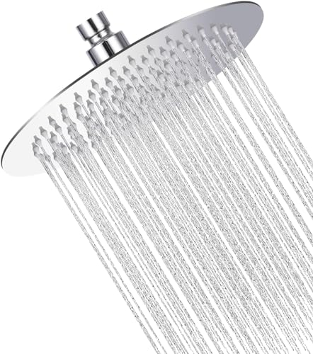 10 Pulgadas Cabezal de Ducha,Rociador Ducha,Rociador Ducha de Acero Inoxidable 304, se Puede Instalar en Paredes o Techos