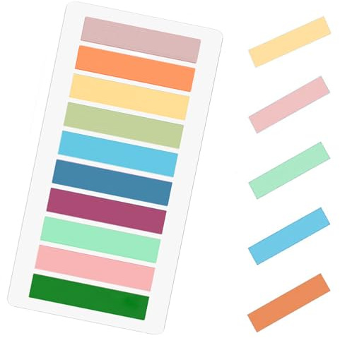 200 Stück Haftstreifen, 10 Stile Selbstklebend Postit Haftnotizen, Bunt Sticky Notes, Aesthetic Klebezettel Klein, Post It Transparent, Index Tabs, Post It Pastell, für Seitenmarkierung, Lesezeichen