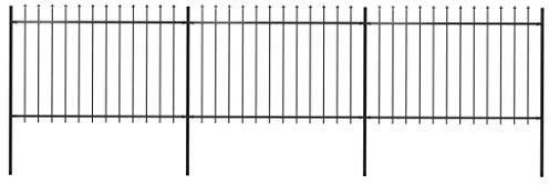 ShGaxin Gartenzaun mit Speerspitzen, Sichtschutz Zaun, ZaunsichtschutzB, Steckzaun, Garten Zaun,Teichzaun, Zaunelemente, Garden Fence, Stahl 5,1 x 1,2 m Schwarz
