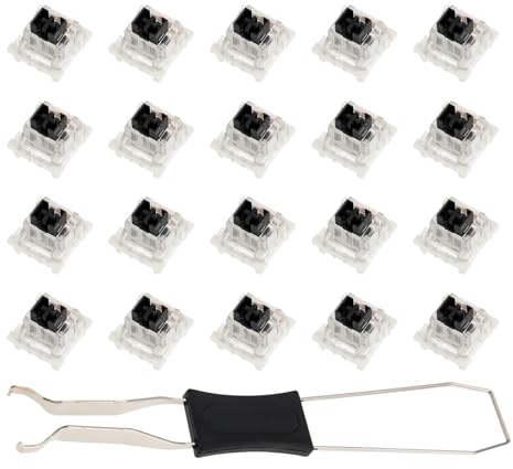 ECSiNG 20 Stück Schwarz Schalter für Mechanische Tastaturen 3-polige Tastatur Staubdichte Schalter Kompatibel mit MX Mechanischer Tastatur RGB-Gaming-Tastatur