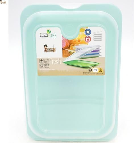 BricoLoco.com Tupper embutido hermético apilable. ¡SET de 4! Portaembutidos para nevera, congelador, microondas. Porta fiambre tapa extraíble. Sistema Fresh de conservación de fiambres y embutidos (4)