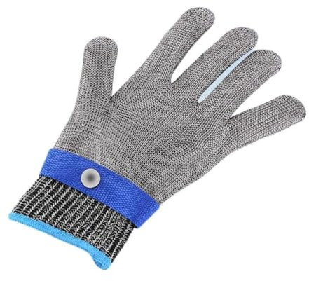 Eacam Cut-Resistant Stainless Steel Wire Metal Mesh Butcher Glove, Anti- Safety Protection, XXL Size, for Kitchen Cooking
