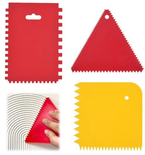 JAWUZ 3x zahnspachtel leimspachtel kunststoff spachtel Zahnspachtel Kunststoff Verschiedene Formen