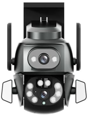 Iuscacey Trådlös kamera med dubbla linser 4MP PTZ IP Dome kamera Fullfärg AI Humanoid Detektering Hemsäkerhet Ai Automatisk Spårning,32g card