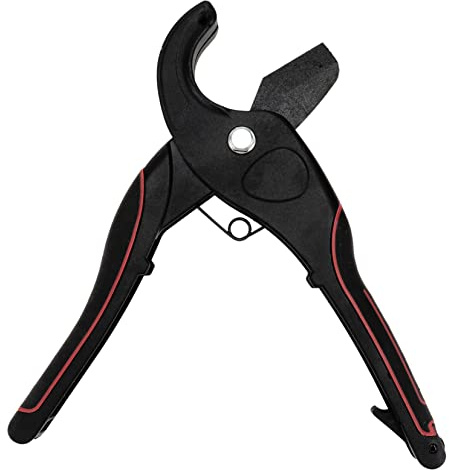 DIYEAH Herramienta De Corte De Tubos y Cortador De Mangueras Pvc 0-32 Mm, Certificada, Trinquete y Corte Sin Rebabas, Para Uso Doméstico y Jardín, 1 Unidad