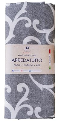Jenny Sesal - ARREDATUTTO telo copritutto Gran Foulard (Matrimoniale, Giglio Grigio)