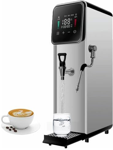 50L Commercial Steam Milk Frother Machine,Full-Automatic Steam Boiling Water Frothing Machine, Electric Steam Milk Frothing Machine with LCD Display for Tea Coffee Shop