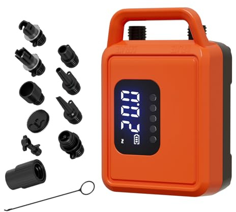YiTePeDo Pompa Elettrica per SUP 22PSI - 12V Auto con Doppia Velocità & Spegnimento Automatico per Tavole Paddle Gonfiabili, Barche, Tende
